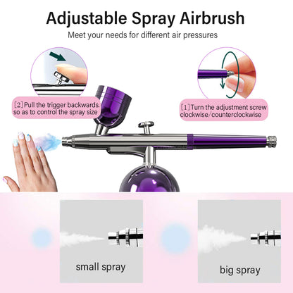 Nail Art Airbrush Rechargeable Kit with Compressor