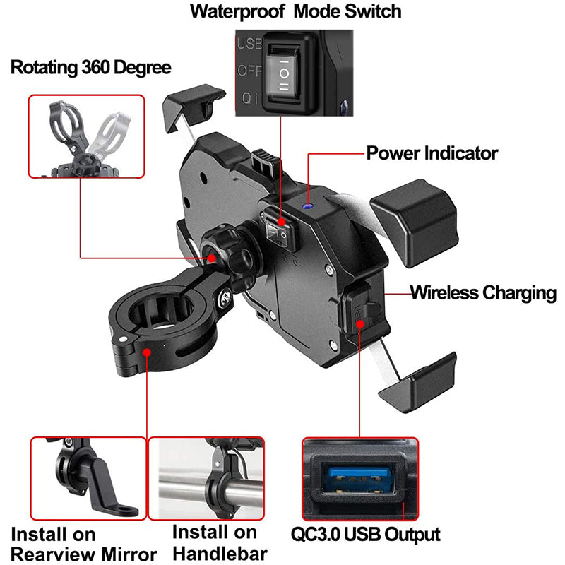 M11 Motorcycle Phone Mount Charger