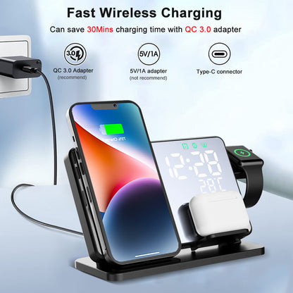 W928A Wireless Charger Alarm Clock for iPhone