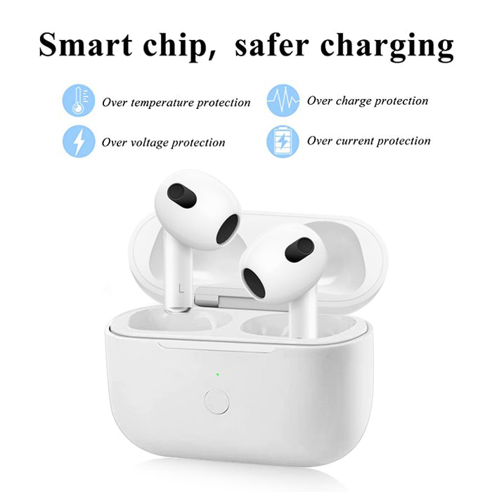 Wireless Charging Case Replacement Compatible with Airpod 3rd Generation , Air Pod 3 Charger Case with Bluetooth Pairing Sync Button Without Earbuds