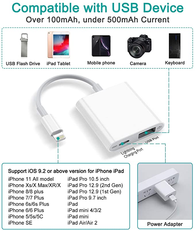 i9 Adapter with Charging Port for iPhone